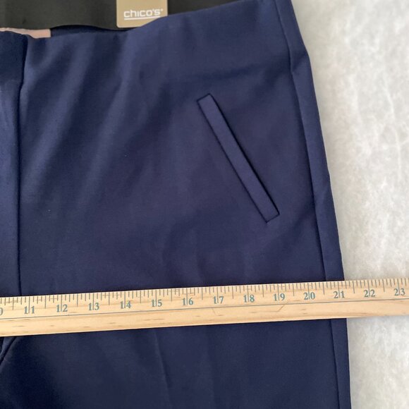 NWT Fabulously Slimming By Chico's Womens Midnight Ponte Ankle Pants Size 3 USXL - Picture 7 of 10